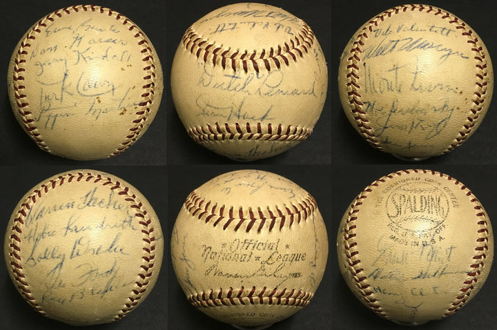 1956 Chicago cubs Team Signed Baseball 21 Auto Ernie Banks Monte Irvin PSA LOA