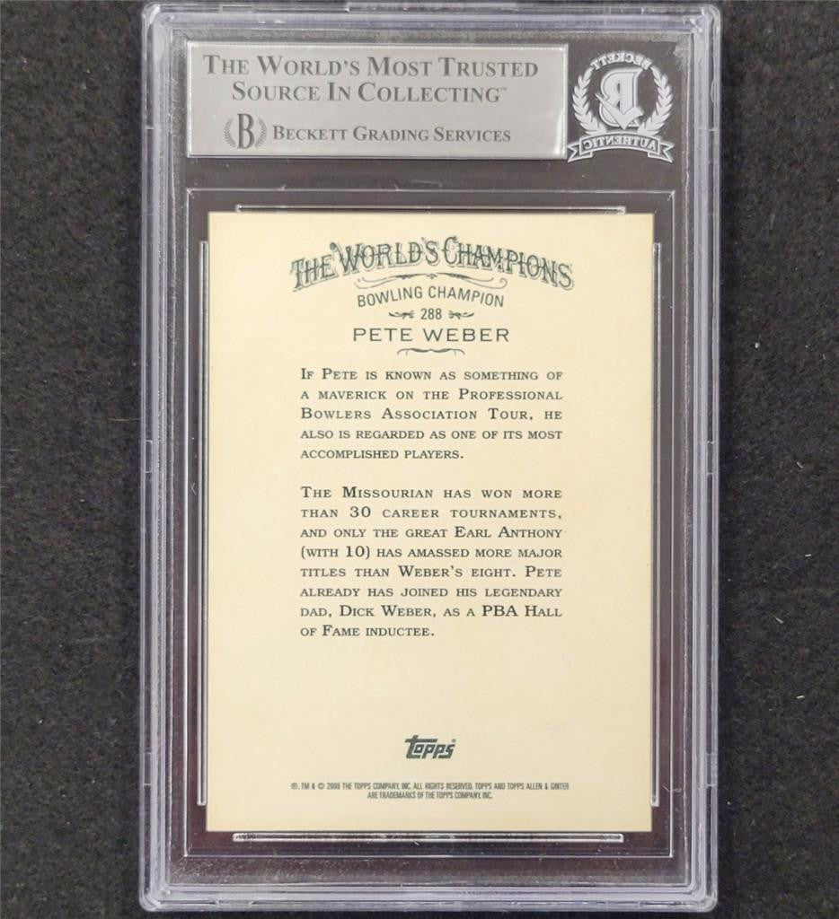 Pete Weber signed 2008 Topps Allen & Ginter #288 card PBA Bowling auto (C) ~ BAS