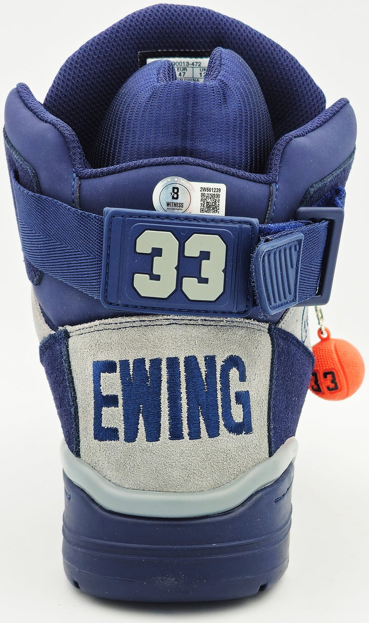 Patrick Ewing Auto Navy Athletics 33 HI OG Shoe Georgetown Hoyas Size 13 BAS
