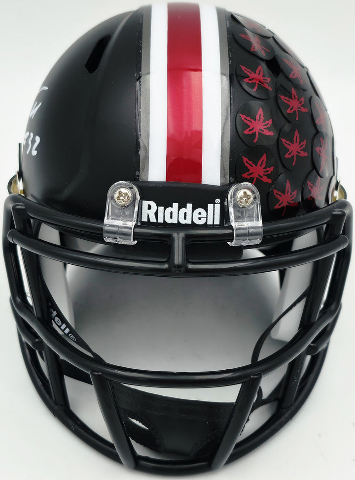 TreVeyon Henderson Auto Ohio State Buckeyes Alt Black Speed Mini Helmet Beckett