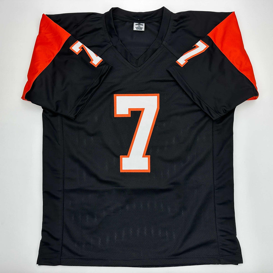 Facsimile Autographed Boomer Esiason Cincinnati Black Reprint Jersey Men's XL