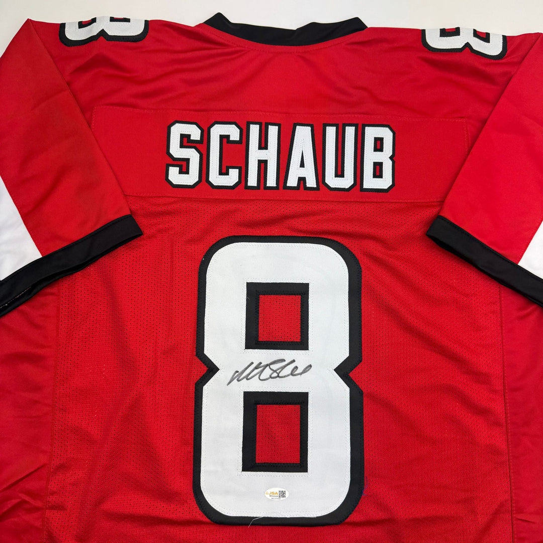 Autographed/Signed Matt Schaub Atlanta Red Football Jersey JSA COA