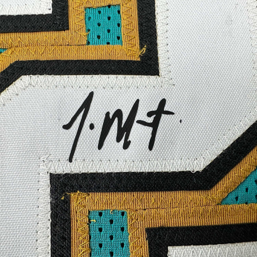 Framed Facsimile Autographed Ja Morant 33x42 Teal Reprint Laser Auto Jersey
