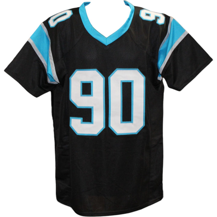 Julius Peppers Autographed/Signed Pro Style Black XL Jersey Beckett WIT 51783