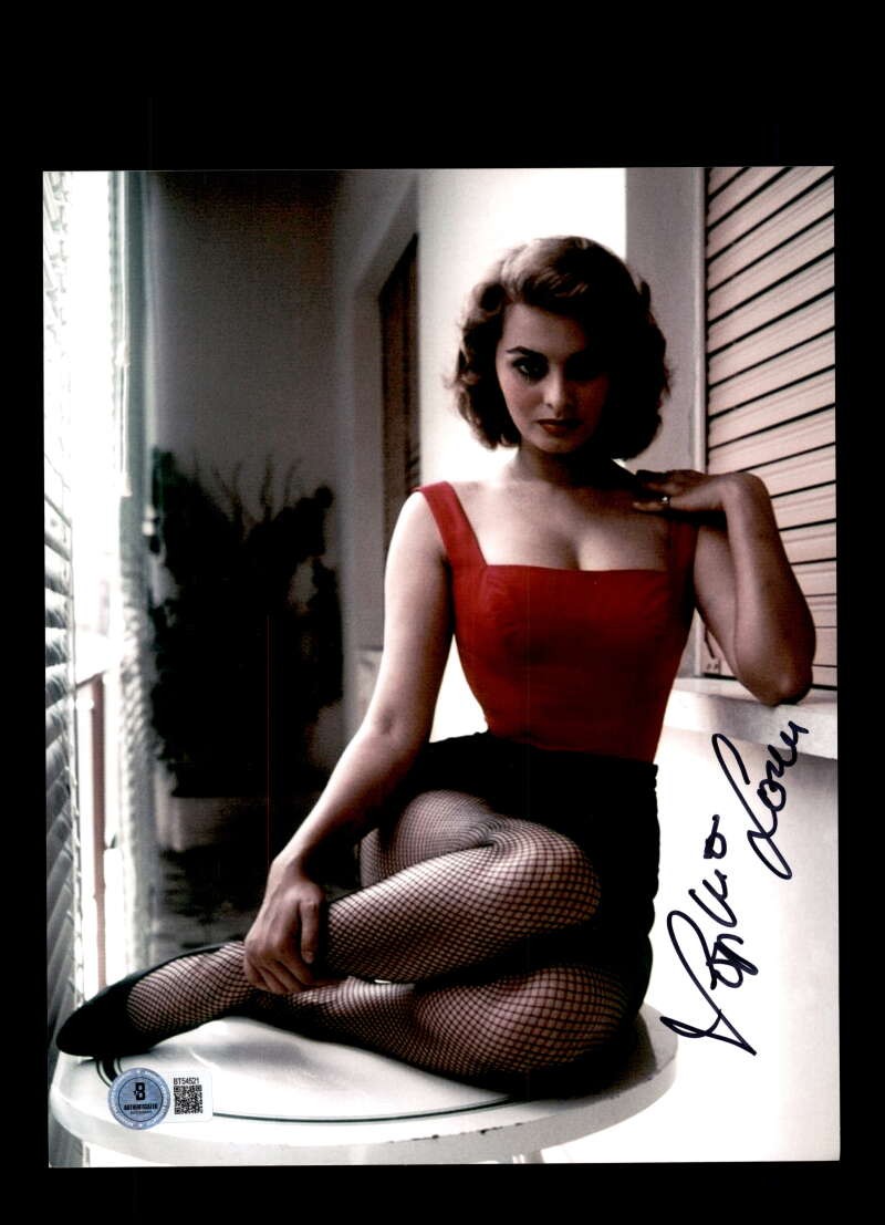 Sophia Loren Beckett BAS Signed 8x10 Photo Autograph