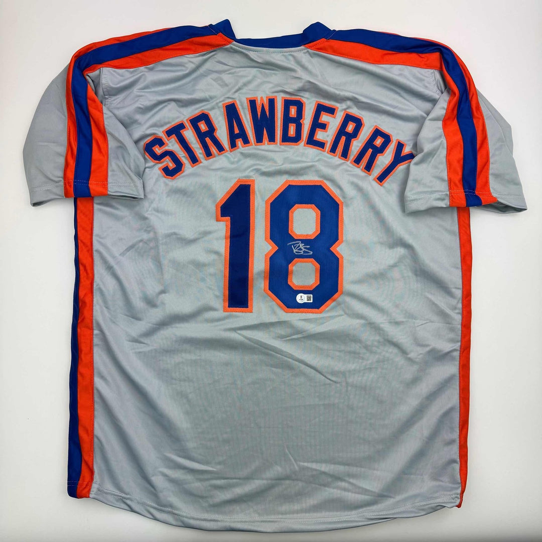 Autographed/Signed Darryl Strawberry New York Grey Jersey PSA/DNA COA