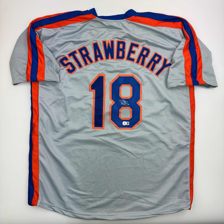 Autographed/Signed Darryl Strawberry New York Grey Jersey PSA/DNA COA