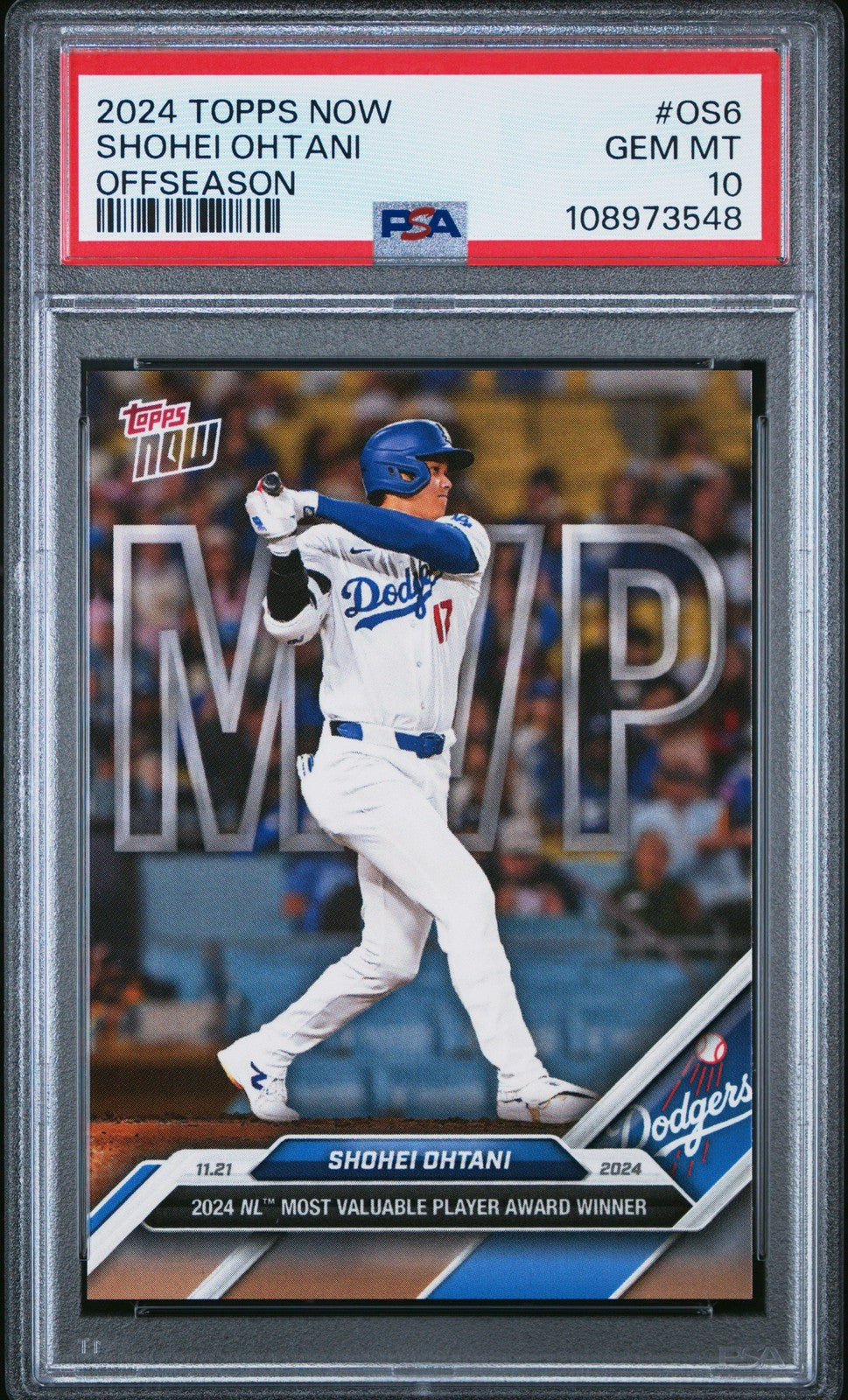Graded 2024 Topps Now Shohei Ohtani #OS6 Offseason Card PSA 10 Gem Mint