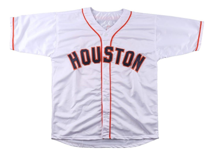 Yordan Alvarez Houston Signed White Baseball Jersey 22 WS Champs BAS
