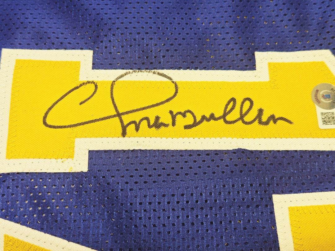 Golden State Warriors Chris Mullin Autographed Signed Blue Jersey Beckett Wit