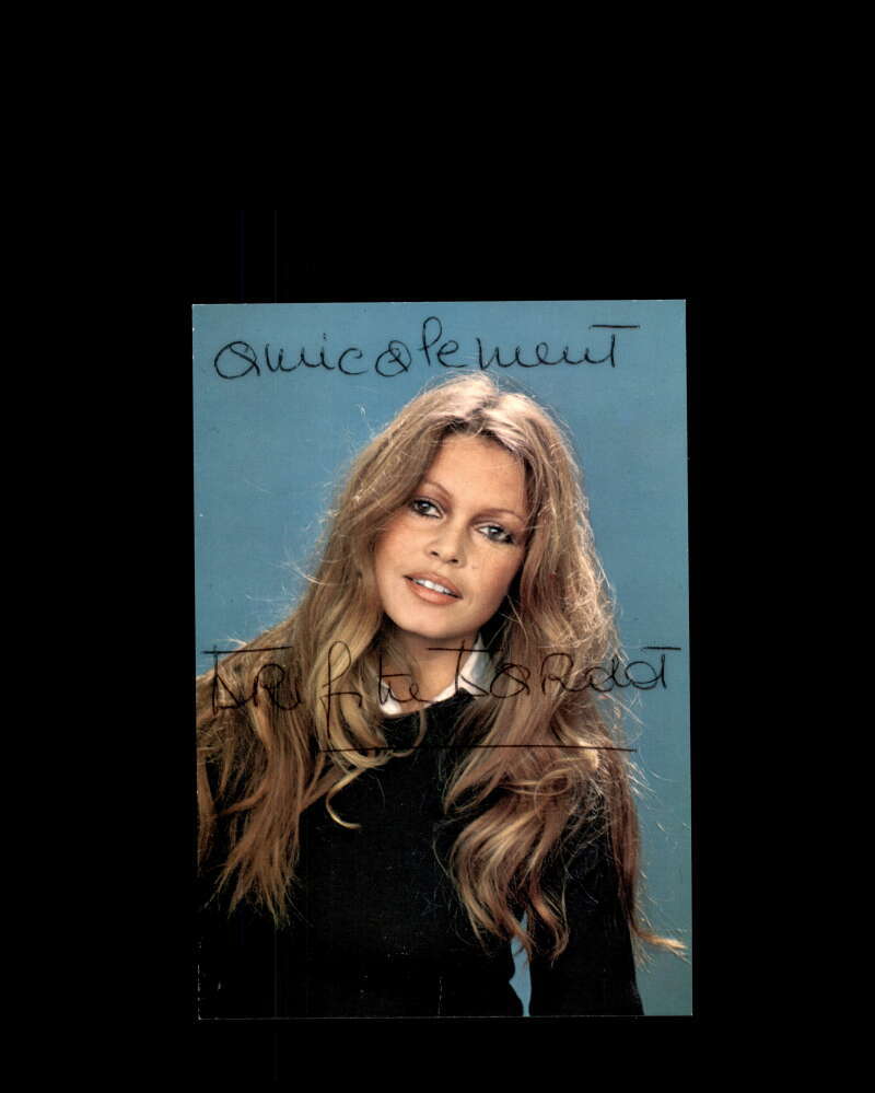 Brigitte Bardot JSA Coa Signed Photo Postcard Autograph