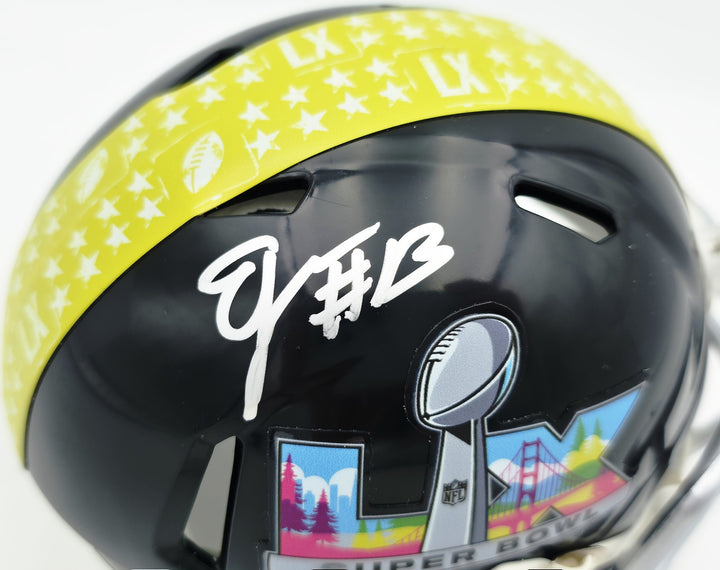 Ernest Jones IV Signed Seahawks Black SB LX Logo Speed Mini Helmet MCS Holo