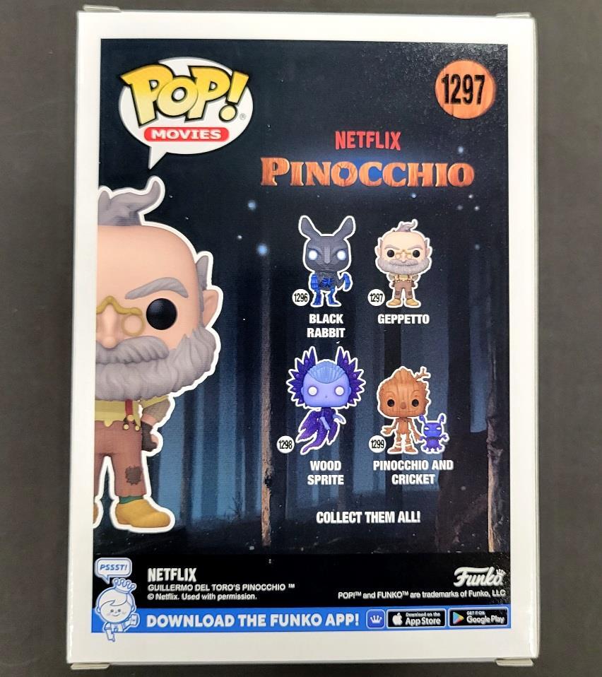 Mark Gustafson signed Pinocchio Geppetto Funko Pop! autograph (B) ~ BAS Beckett