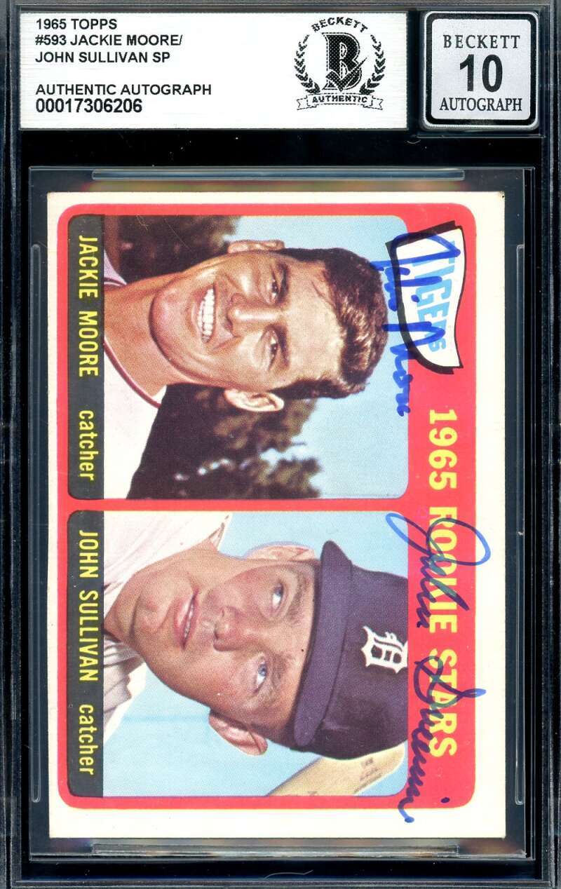 Jackie Moore John Sullivan Gem Mint 10 Beckett BAS Signed 1965 Topps Rookie