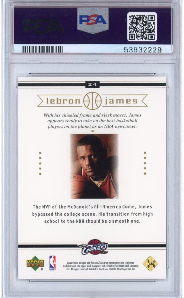 Graded 2003-04 Upper Deck LeBron James #24 Box Set Rookie RC Basketball Card PSA