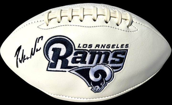 PUKA NACUA SIGNED AUTOGRAPHED LOS ANGELES RAMS LOGO FOOTBALL JSA COA