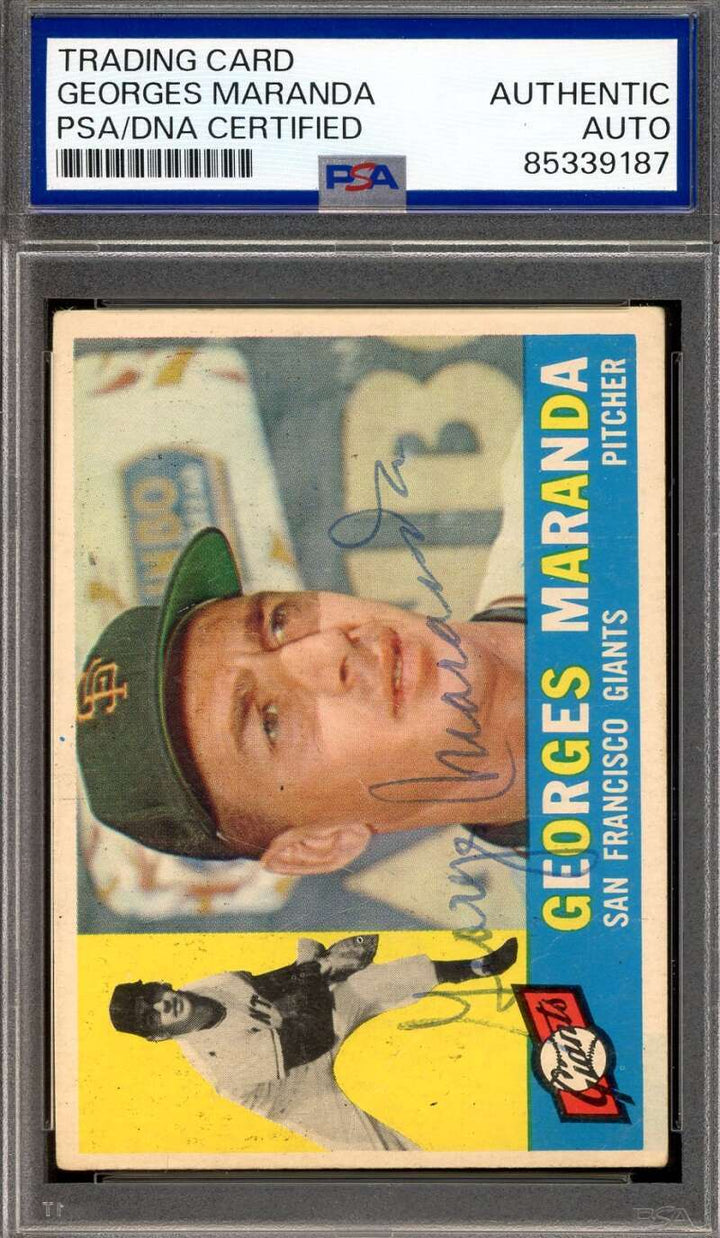 Georges Maranda PSA DNA Signed Rare 1960 Topps Autograph
