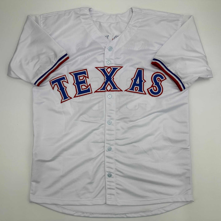 Facsimile Autographed Wyatt Langford Texas White Reprint Jersey Size Men's XL