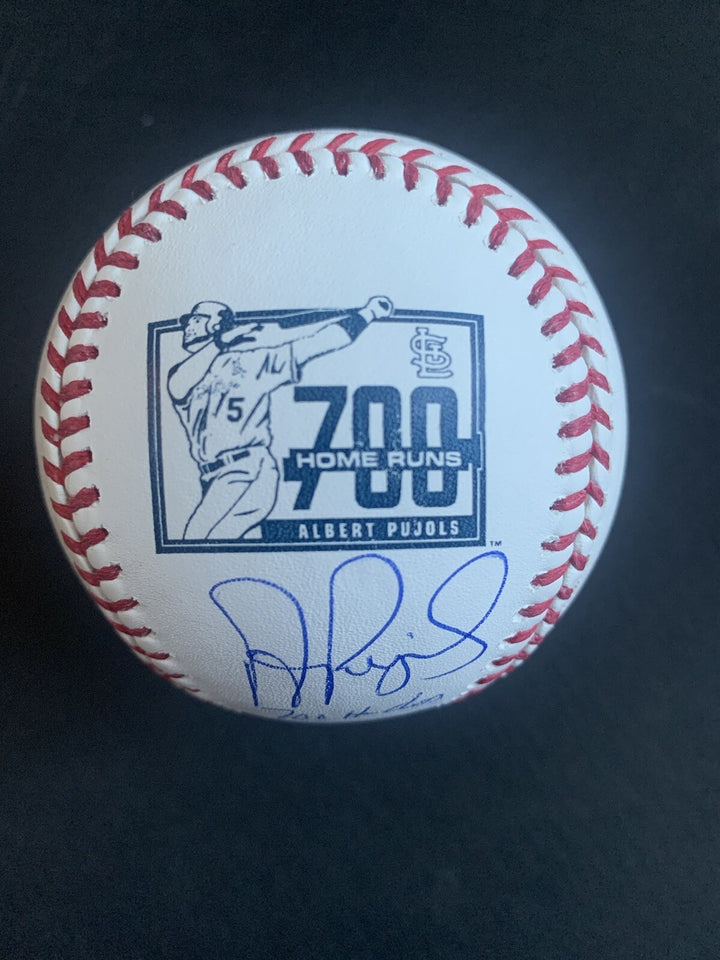 Albert Pujols Signed 700 Hr Club Logo   Mint 700 Hr Auto Baseball BAS Beckett