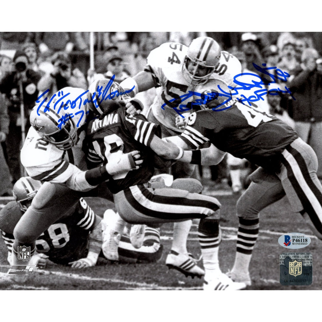 Randy White Ed Too Tall Jones Signed Dallas Cowboys 8x10 Photo Beckett  53555