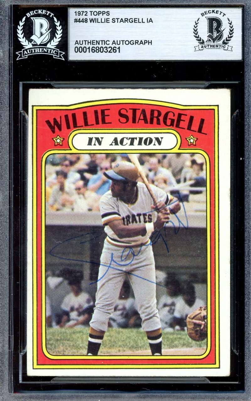 Willie Stargell Beckett BAS Vintage Signed 1972 Topps In Action Autograph