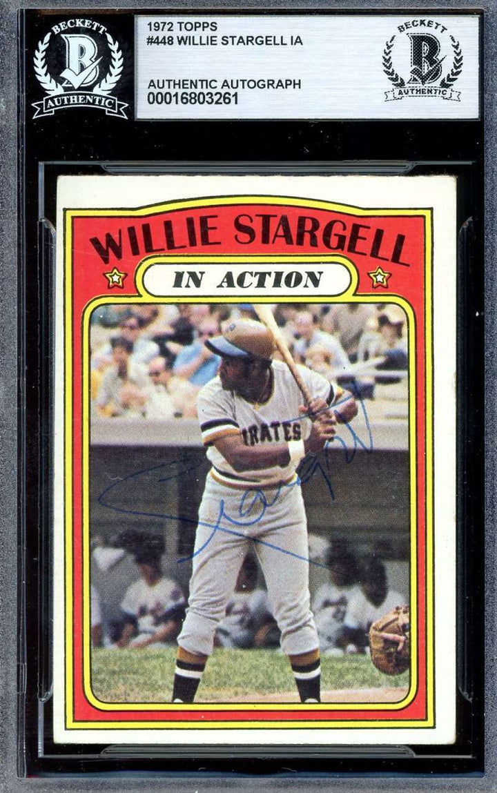 Willie Stargell Beckett BAS Vintage Signed 1972 Topps In Action Autograph