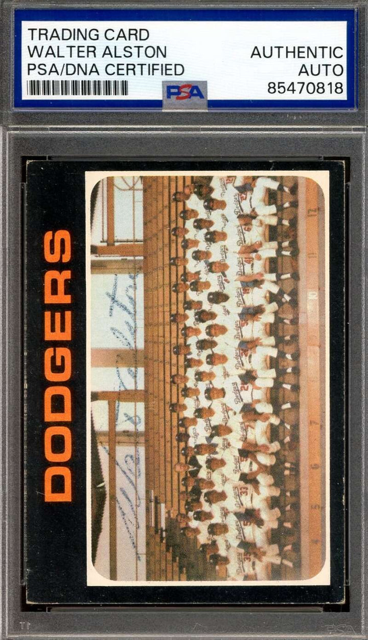 Walter Alston PSA DNA Vintage Signed 1971 Topps Team Autograph