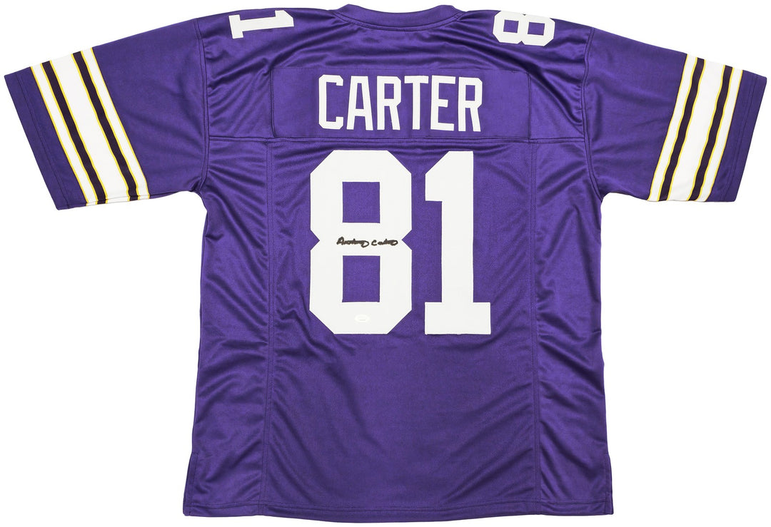Minnesota Vikings Anthony Carter Autographed Signed Purple Jersey JSA