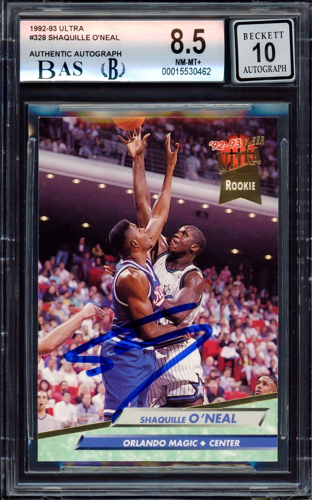 Shaq O'Neal Signed 1992-93 Fleer Ultra RC #328 BGS 8.5 Auto 10