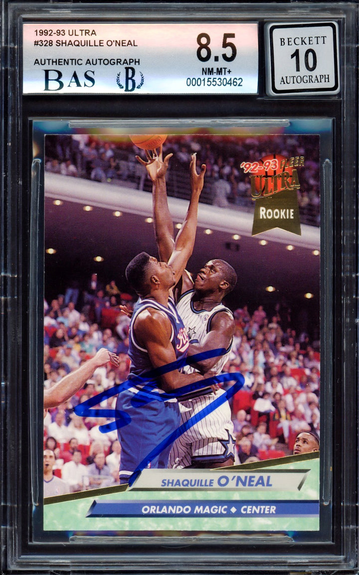 Shaq O'Neal Signed 1992-93 Fleer Ultra RC #328 BGS 8.5 Auto 10