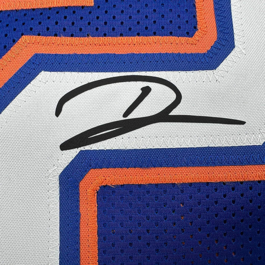 Framed Facsimile Autographed D.J. DJ Lagway 35x39 Blue Reprint Laser Auto Jersey