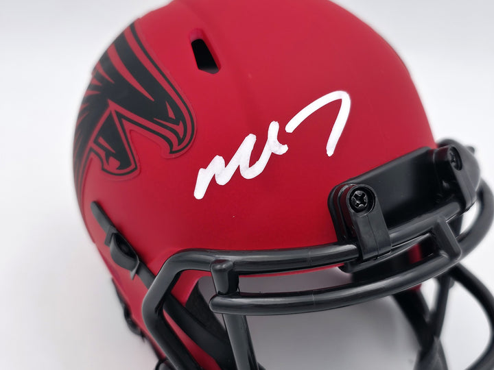 Michael Vick Signed Atlanta Falcons Rave Red Speed Mini Helmet Beckett Wit