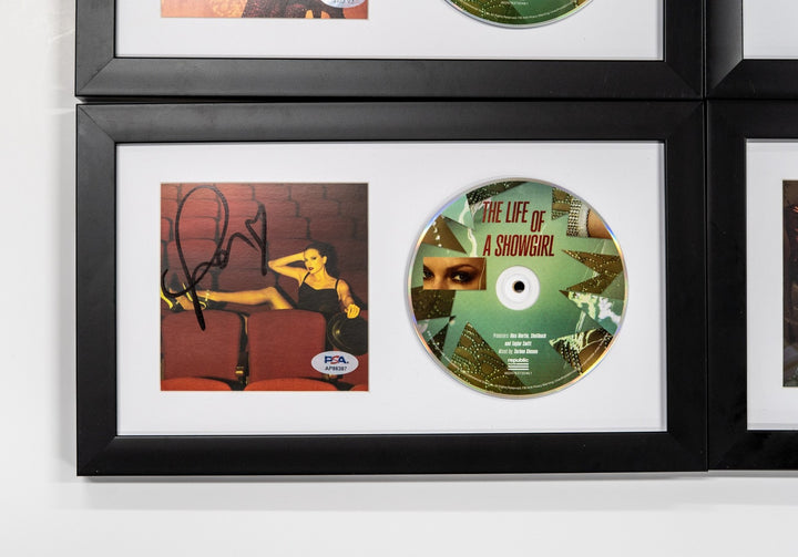 Taylor Swift Signed CD Cover Bundle Framed PSA/DNA The Life of a Showgirl
