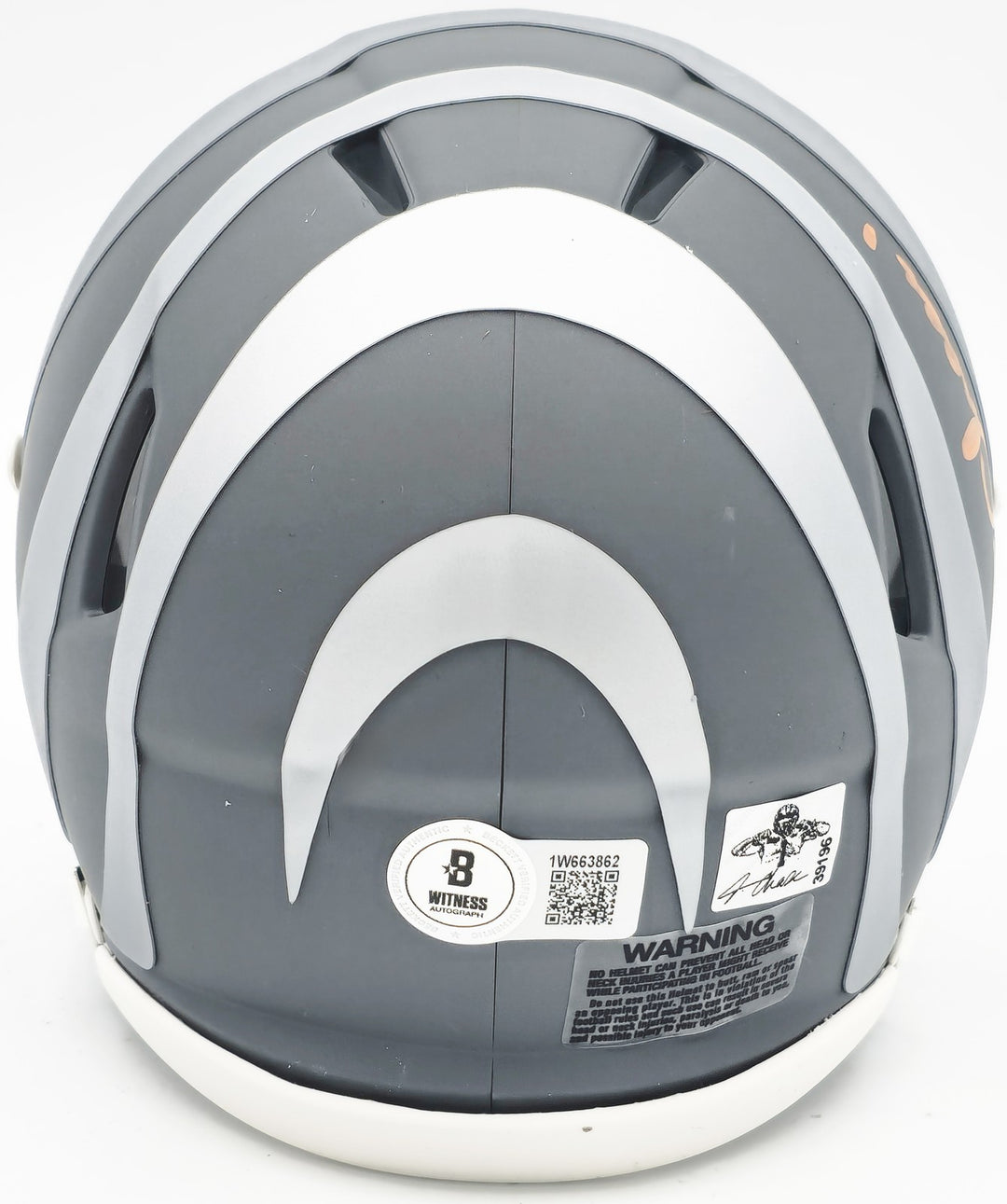 Ja'Marr Chase Signed Bengals Slate Silver Speed Mini Helmet Beckett Wit