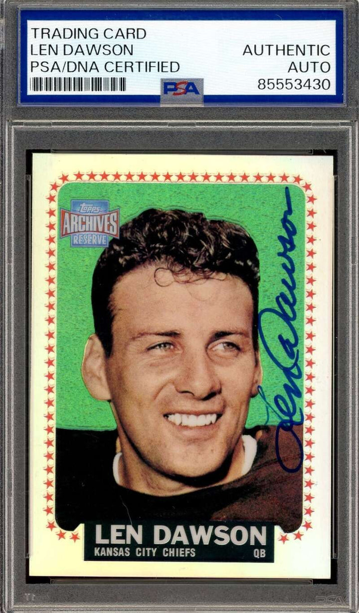Len Dawson PSA DNA Signed 2001 Topps Archives Reserve Refractor Autograph