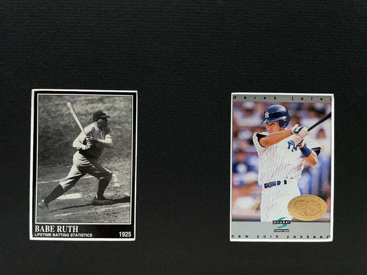 New York Yankees Legends Framed 10 Baseball Card Collage Lot Jeter Mantle Ruth