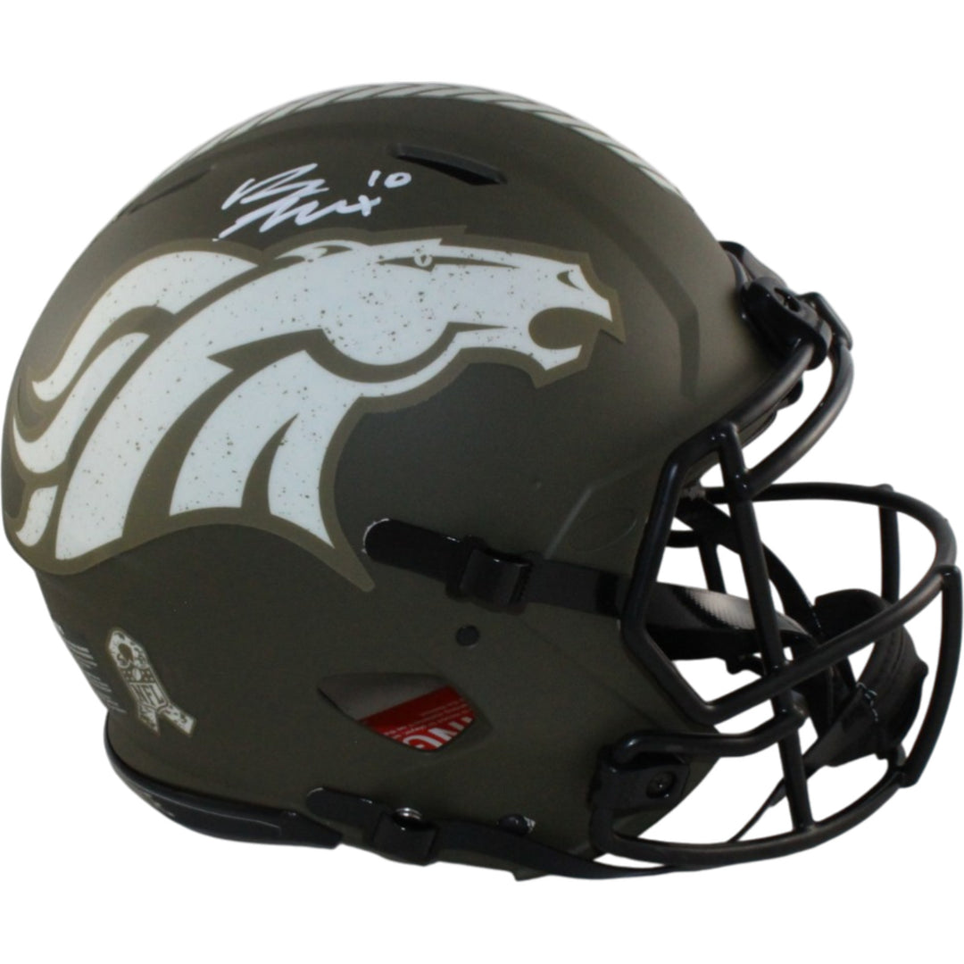 Bo Nix Autographed Denver Broncos Authentic 22 STS Helmet Beckett Witness 55145