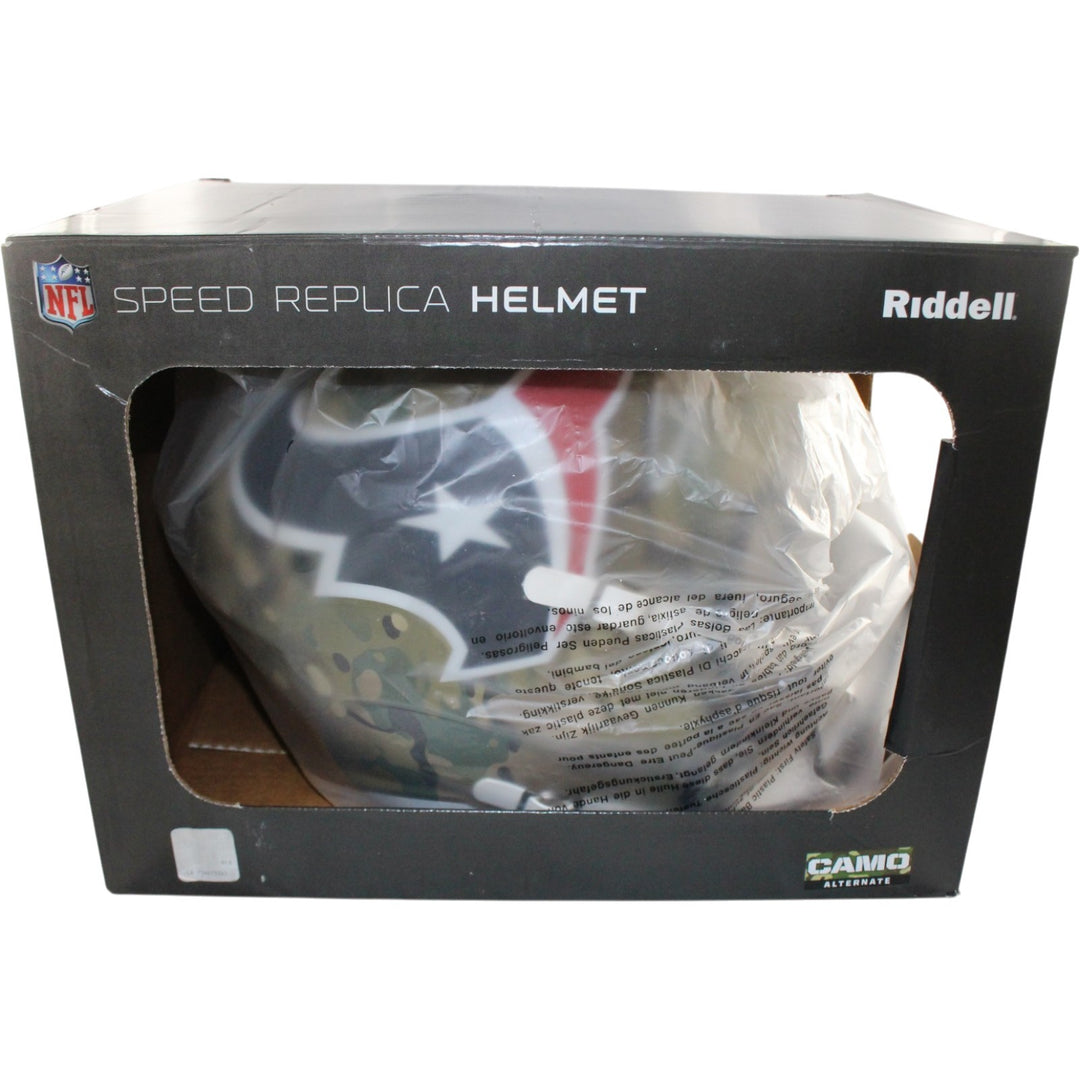 Andre Johnson Autographed Houston Texans F/S Camo Helmet Beckett Witness 55470