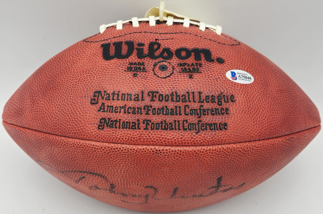 Johnny Unitas Signed Official NFL Leather Football Colts Beckett #A75848