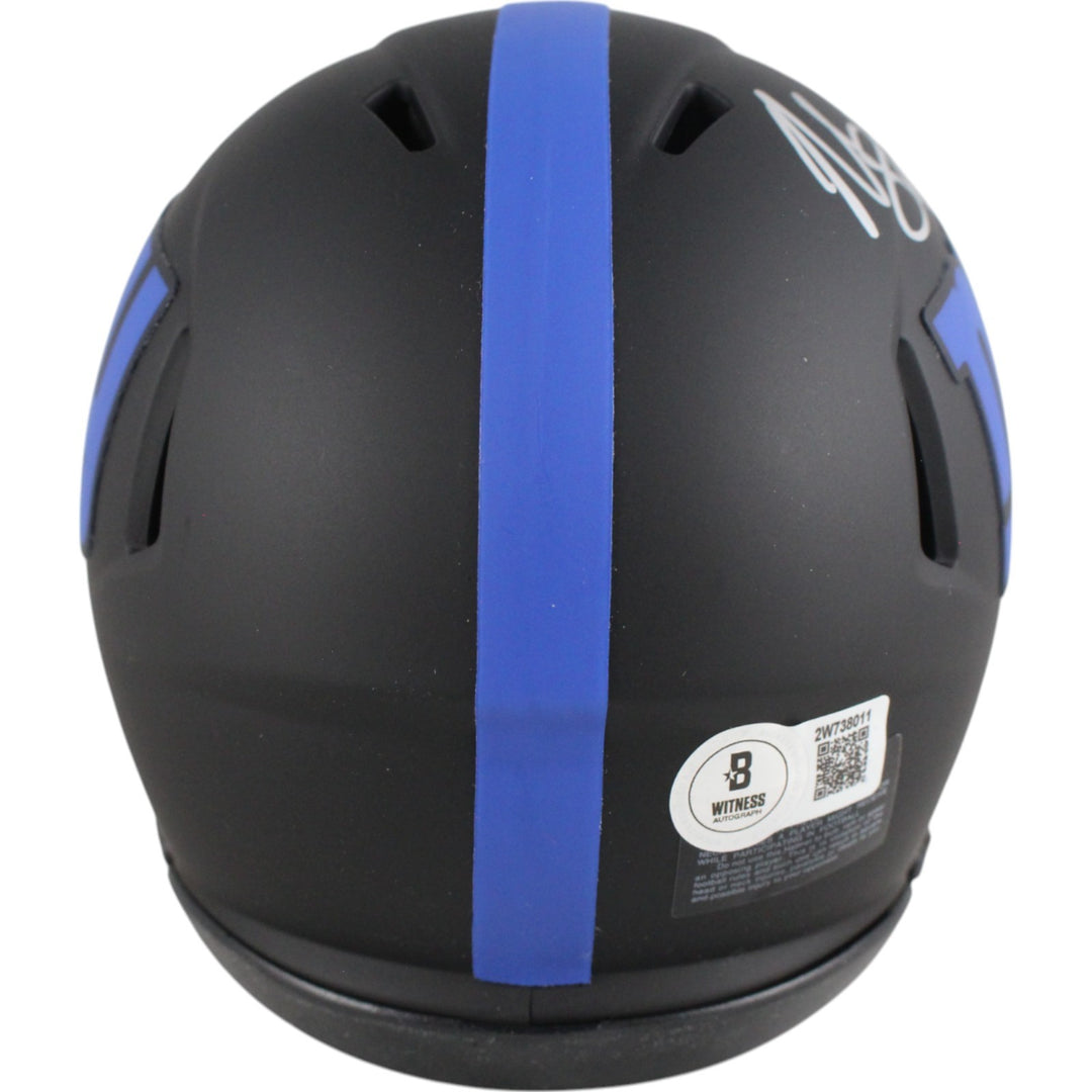 Michael Strahan Autographed New York Giants Eclipse Mini Helmet Beckett 49859