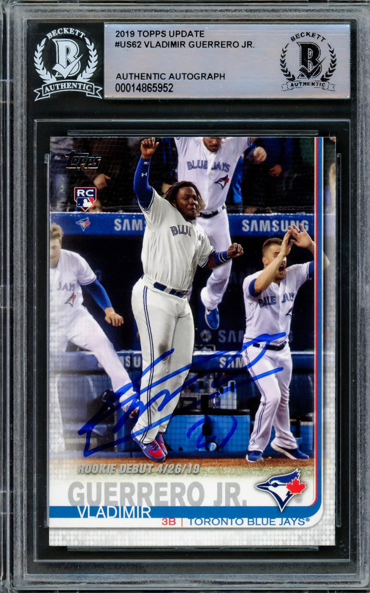 Vladimir Guerrero Jr. Signed 2019 Topps Update RC US62 Toronto Blue Jays Beckett
