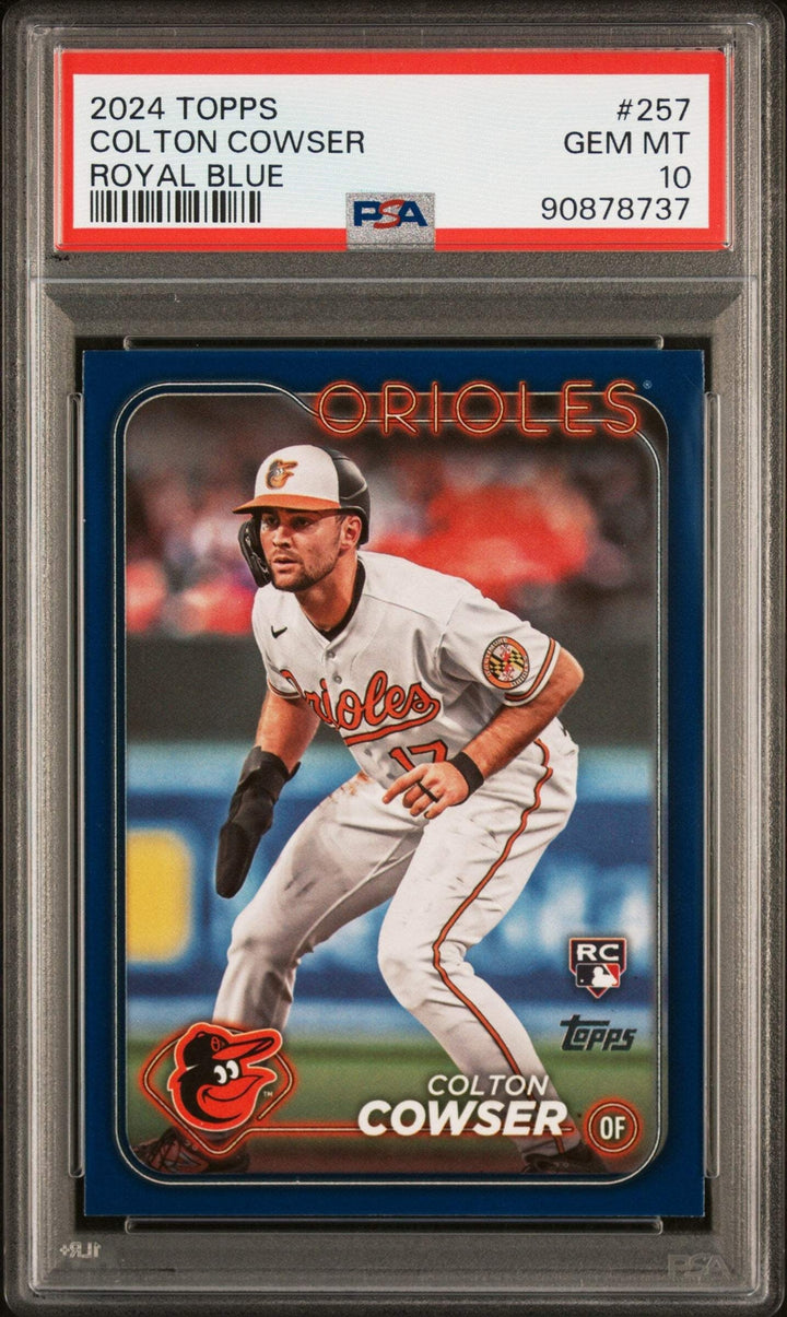 Graded 2024 Topps Colton Cowser #257 Royal Blue Rookie RC Baseball Card PSA 10