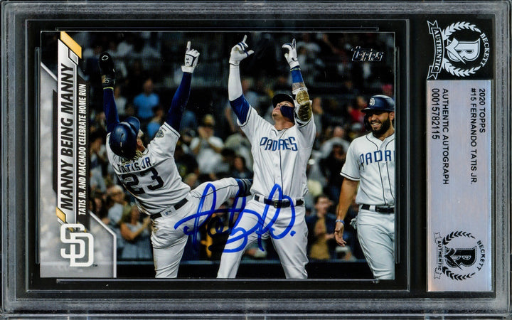 Fernando Tatis Jr. Signed 2020 Topps Card #15 San Diego Padres Beckett #15782115