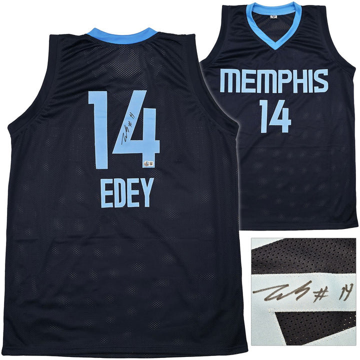 Memphis Grizzlies Zach Edey Signed Blue Jersey Beckett Witness