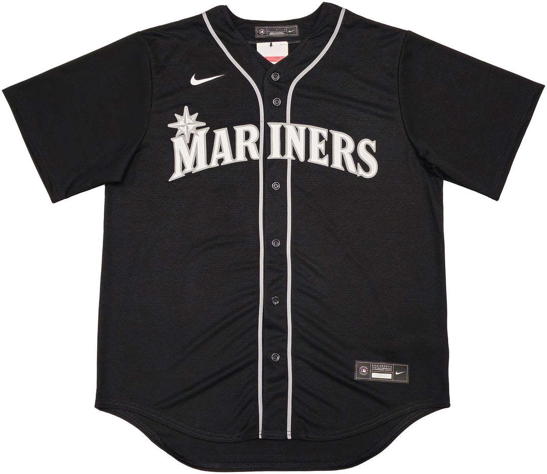 Mariners Ken Griffey Jr. Signed Black Nike Jersey Size L "HOF 16" Beckett Wit