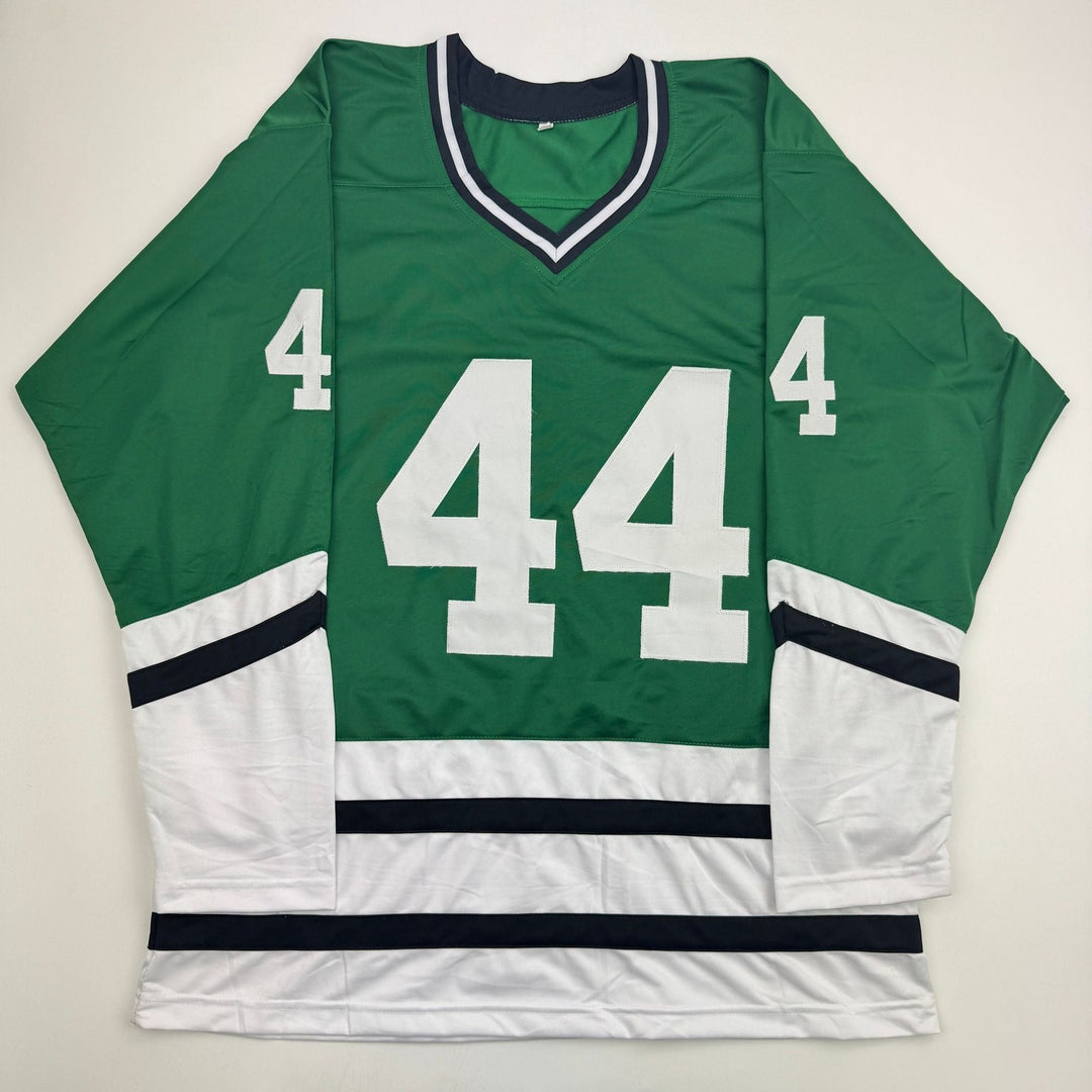 Autographed/Signed Dave Babych Hartford Green Retro Hockey Jersey BAS COA
