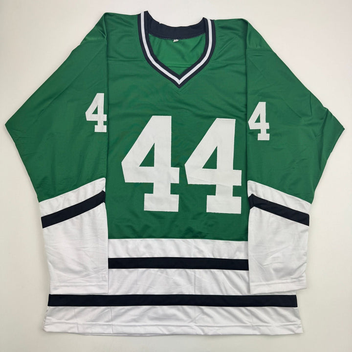 Autographed/Signed Dave Babych Hartford Green Retro Hockey Jersey BAS COA