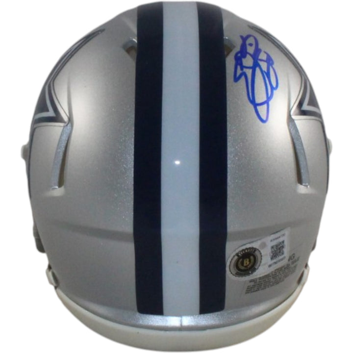 Emmitt Smith Autographed/Signed Dallas Cowboys Mini Helmet Beckett Witness 58226