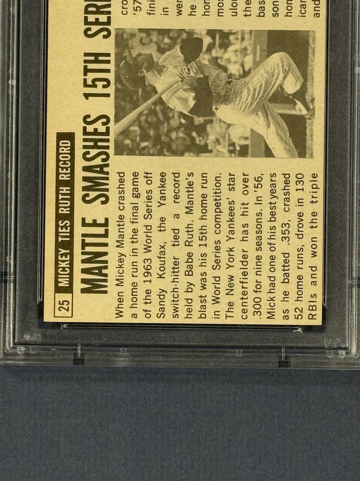 1964 Topps Giants #25 Mickey Mantle PSA 6 EX - Mint Sharp Beauty HOF Yankees