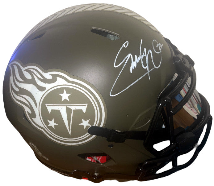 Eddie George signed Titans Salute to Service Speed FS Authentic Helmet- Fanatics